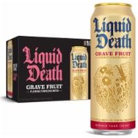 Liquid Death, Grave Fruit, Grapefruit-Flavored Sparkling Water Perspective: Main