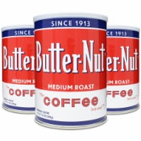 Butter-nut Original Blend Ground Coffee, Medium Roast, 12 Ounce Steel Can (Pack of 3)