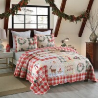 MarCielo 3 Piece Christmas Quilt Bedspread Set B021