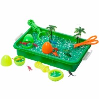 Dazmers Dinosaur Sensory Bin Water Beads Play Set - 20 Piece Toy Figures & 16 oz of Beads