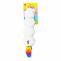 JoJo Modern Pets Rainbow Unicorn Skinny Plush Dog Toy with squeakers