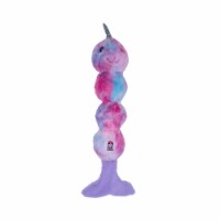 JoJo Modern Pets Tie Dye Narwal Skinny Plush Dog Chew Toy With Squeakers Perspective: Main