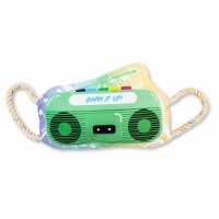 JoJo Modern Pets Magical Boombox Crinkle And Squeaky Plush Dog Chew Toy