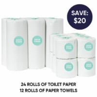Cloud Paper Bamboo 24 Toilet Paper and 12 Paper Towel Bundle