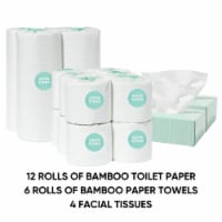 Bamboo Toilet Paper, Paper Towel, and Facial Tissue Bundle