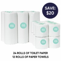 Cloud Paper Bamboo Toilet Paper, Paper Towel, Facial Tissue, and Swedish Dishcloth Bundle