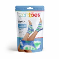 ZenToes Moisturizing Heel Socks to Treat Dry, Cracked Heels - 2 Pairs (Regular, Blue Tie Dye)