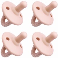 Pacifier 4 Pack by Comfy Cubs, Pink Blush, Stage 1