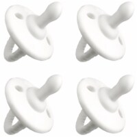 Pacifier 4 Pack by Comfy Cubs, White, Flat