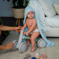 Baby Hooded Muslin Cotton Towel 2 pack Ultra Soft Warm Absorbent By Comfy Cubs (Sky Blue)