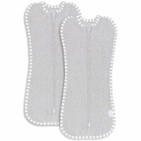 Swaddle Blanket Baby Girl Boy Easy Zipper Wrap 2 Pack by Comfy Cubs (Small 0-3 Months, Grey)