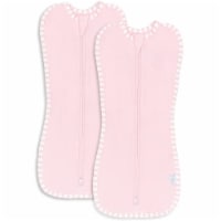 Swaddle Blanket Baby Girl Boy Easy Zipper Wrap 2 Pack by Comfy Cubs (Small 0-3 Months, Pink)
