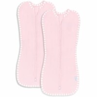 Swaddle Blanket Baby Girl Boy Easy Zipper Wrap 2 Pack by Comfy Cubs (Large 3-6 Months, Pink)
