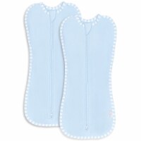 Swaddle Blanket Baby Girl Boy Easy Zipper Wrap 2 Pack by Comfy Cubs ( Large 3-6 Months, Blue)