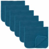 Muslin Burp Cloths 6 Pack Large 100% Cotton Hand Washcloths (Neptune, Pack of 6)