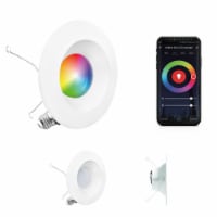 6 In. WiFi Smart 12W 1100LM Recessed Retrofit LED Sleek Downlight Kit, Alexa/Google,Wet Rated