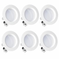 4 In. Retrofit 4000K Cool White LED Recessed Light 9W 750LM, Dimmable, Wet Rated (6 Pack)