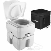 Alpcour Portable Toilet – 5.3 Gallon, Piston Pump Flush, Washing Sprayer
