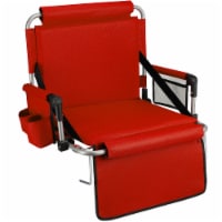Alpcour Stadium Seat - Foldable, Padded, Backrest, Armrest, Pockets, Cup Holder