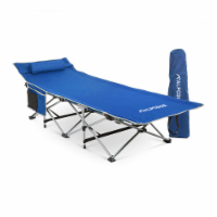 Alpcour Folding Camping Cot - Compact, Single Person, Indoor/Outdoor, Pillow