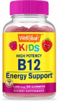 WellYeah Vitamin B12 For Kids Gummies 1000 mcg Raspberry Flavor 60 Count