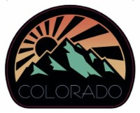 Colorado Mountain Peach Solar Rayz Sticker Perspective: Main