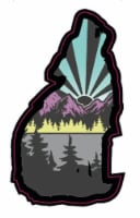 Colorado Mountain Wolf Sky Blue Range Sticker Perspective: Main