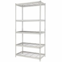 Pachira 36 W x 72 H 5 Shelf Steel Shelving for Home and Office Organizing, White
