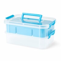 Bins  Things Blue 2 Trays Stackable Storage Container & Organizers