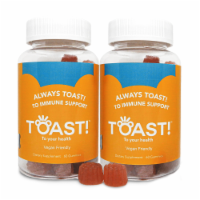 Toast! Immune Support Dietary Supplement, Raspberry, 60 Gummies - 2 Bottles