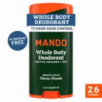 Mando Whole Body Deodorant - Men’s Aluminum-Free Smooth Solid Stick Deodorant - Clover Woods Perspective: Main