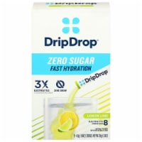 DripDrop® Lemon Lime Zero Sugar Fast Hydration Drink Mix Packets Perspective: Main
