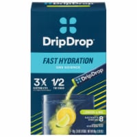 DripDrop® Lemon Lime Fast Hydration Electrolyte Drink Mix Packets Perspective: Main