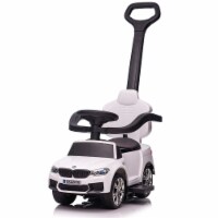 Best Ride On Cars BMW 4 in 1 Ride On Push Car w/ Control Bar & LED Lights, White