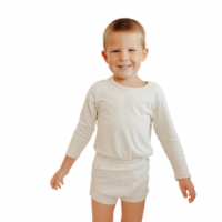 Organic Neutral Long Sleeve Bodysuit in Natural Undyed Cotton - Natural