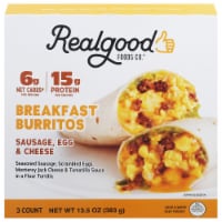 Real Good Foods Co.® Chicken Sausage Egg & Cheese Frozen Breakfast Burritos Perspective: Main