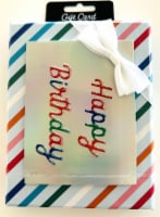 Surface Packaging Birthday Stripes Rectangle Gift Card Holder Box Perspective: Main