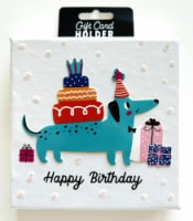 Surface Packaging Birthday Dog Square Gift Card Holder Box Perspective: Main