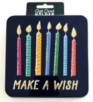 Surface Packaging Blue Make a Wish Candles Square Gift Card Holder Tin