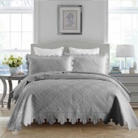 MarCielo 100% Cotton Oversized Bedspread Quilt Set Embroidery TK Perspective: Main
