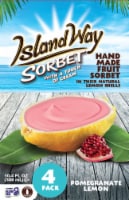 Island Way Sorbet Handmade Pomegranate Lemon Sorbet in its Natural Lemon Shell Perspective: Main