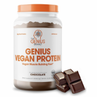 Genius VEGAN PROTEIN Powder, CHOCOLATE - Plant-Based Lean Muscle Building Shake