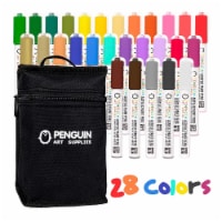 PENGUIN ART SUPPLIES 28 Colors Dual Tip Paint Pens - 5mm & 3mm Tips - Craft Paint Markers