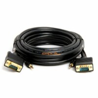 Svga Super Vga Hd15 M/M Cable with 3.5Mm Stereo Audio (Gold Plated) - 15Ft