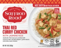 Saffron Road Thai Red Curry Chicken with Jasmine Rice Gluten-Free Frozen Meal Perspective: Main