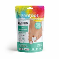 ZenToes Gel Toe Separators - Overlapping Toes, Bunion Corrector and Spacer - 4 Pack (White)