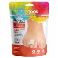 ZenToes Open Toe Tubes Fabric Gel Lined Sleeves Protect Corns, Blisters - 5 Pack (Medium)