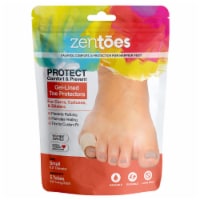 ZenToes Open Toe Tubes Fabric Gel Lined Sleeves Protect Corns, Blisters - 5 Pack (Small)