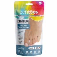 ZenToes Toe Caps Closed Toe Fabric Sleeve Protectors with Gel Lining - 5 Pack (Size Small)