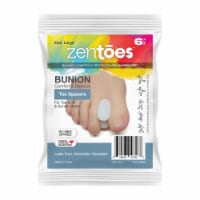 ZenToes Gel Toe Separators with No Loop, Corrector Pads for Bunions, Corns - 6 Pack (Large)